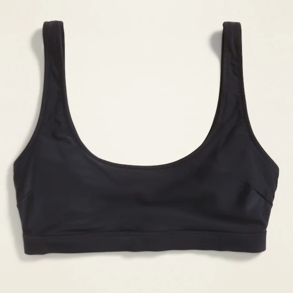 Scoop neck swim top